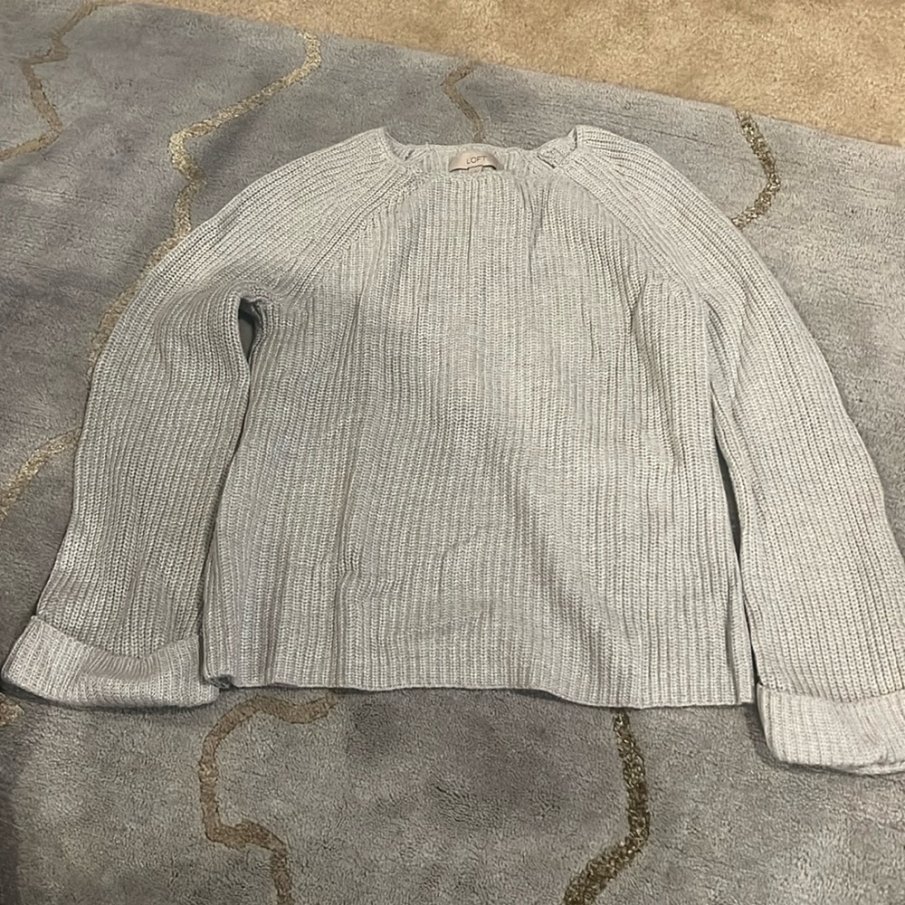Ann Taylor loft grey knit sweater
